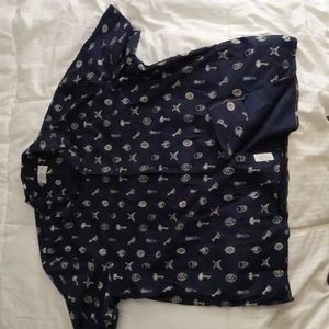 Lucky Brand magic print short sleeve button down